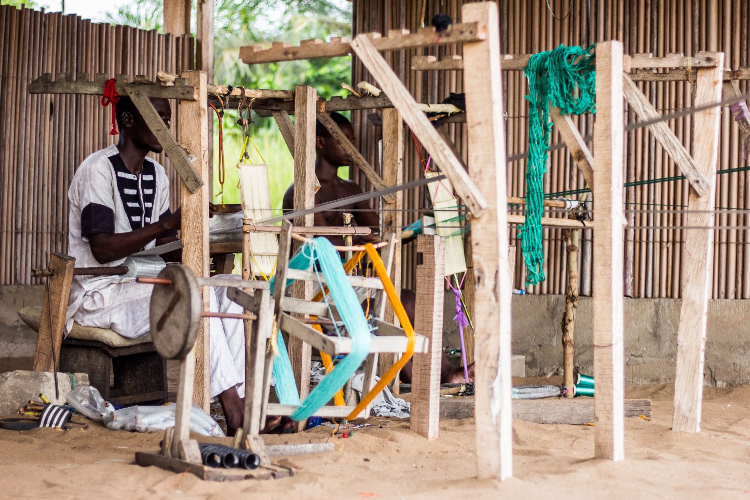Traditional weaving tools and materials